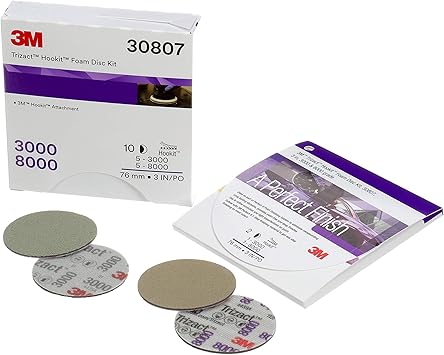Amazon Com Trizact 3m Hookit Foam Disc Kit 3 In 3000 8000 Grade 2 Discs Per Kit Automotive