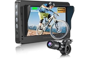 PARKVISION Bicycle Rear View Camera with Sunshade -4.3''HD 1080P Monitor with Waterproof Cam -8000mah Rechargeable Battery -3 Mins Installation Bike Mirror Camera for Mountain Ebike