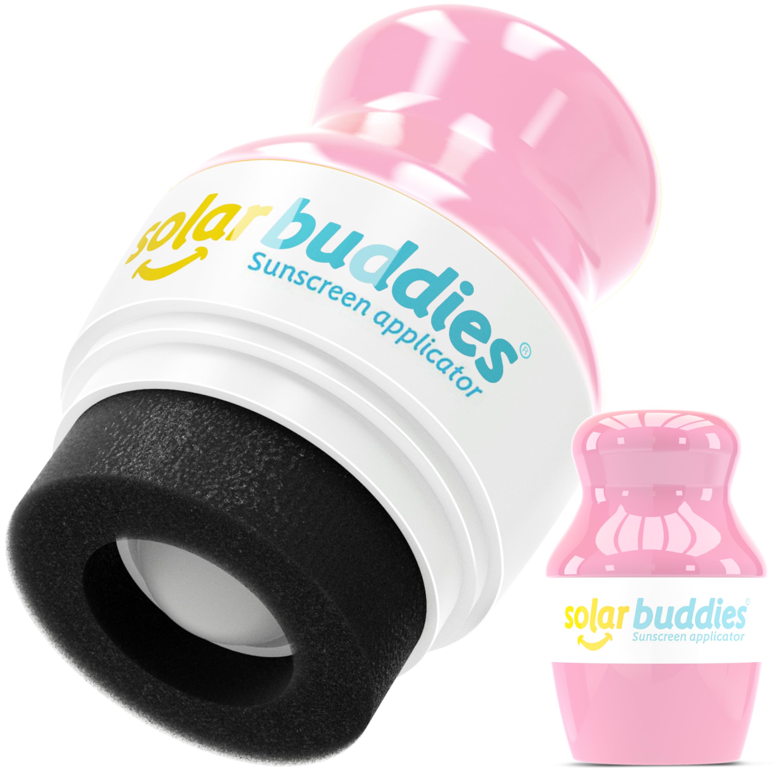 Solar Buddies Sunscreen Applicator - Full Pink - Refillable Roll on Sponge Sunscreen, Suncream & Lotion Applicator For Kids, Adults & Families - Holds 3.4fl oz, Perfect Size for Travel