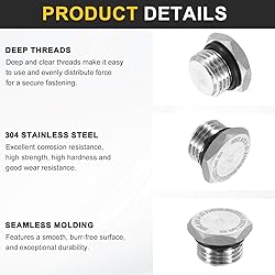 HARFINGTON 304 Stainless Steel Pipe Plug Fitting