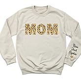 Custom Mom Leopard Sweatshirt With Kids Names Sleeve, Personalized New Mom Gift Hoodie, Mama Birthday Gift Tee, Mama Sweatshirts For Women, Mothers Day Gift Tshirt, Custom Mama Sweatshirt