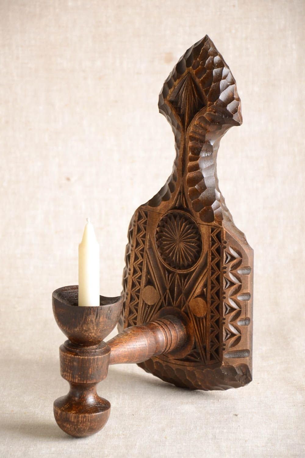 Handmade Candlestick Wooden Candel Holder Designer