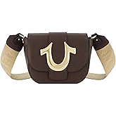 True Religion Women's Crossbody Bag, Mini Flap Adjustable Shoulder Handbag with Horseshoe Logo