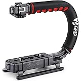 Zeadio Video Action Stabilizing Handle Grip Handheld Stabilizer with Hot-Shoe Mount for Canon Nikon Sony Panasonic Pentax Oly