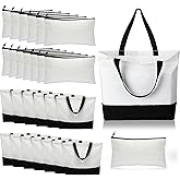 28 Pack Sublimation Blanks Tote bags and Makeup Bags Reusable Grocery Bags with Handles DIY Heat Transfer Canvas Tote Bags Sh