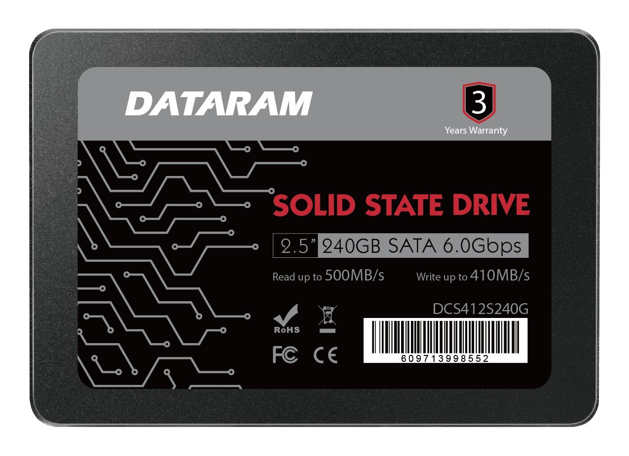 DATARAM 240GB 2.5" SSD Drive Solid State Drive Compatible with ASUS X99-PRO/USB 3.1