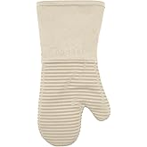 All-Clad Premium Silicone Oven Mitt: Heat Resistant to 500 Degrees - 100% Cotton & Silicone, 14"x7" Pot Holder for Kitchen and Barbeque, (1-Pack), Almond
