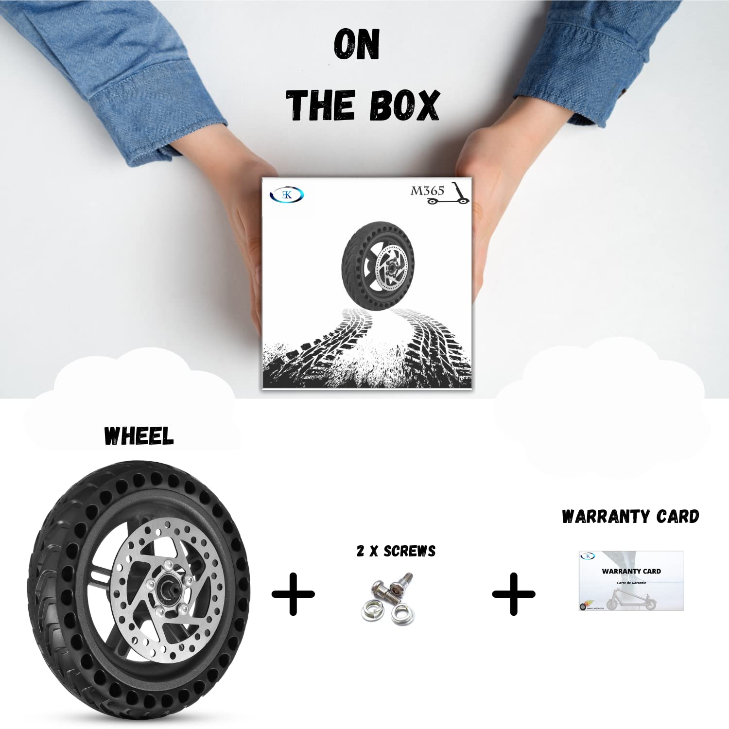 ELKATECH | Gotrax Wheel replacement and Xiaomi M365 electric Scooter | Solid Tire with hub and Brake-Disc | Honeycomb Wheel Compatible Mijia1s gotrax gxl V2/gotrax XR and 8,5 inch