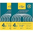 SF 6 Pack Pre Knotted Nylon Fly Fishing Lines 7.5ft 9ft 12ft 0x1x2x3x4x5x6x7x