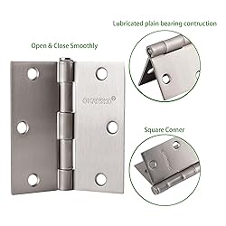 6 Pack Satin Nickel Door Hinges Brushed Nickel 3.5