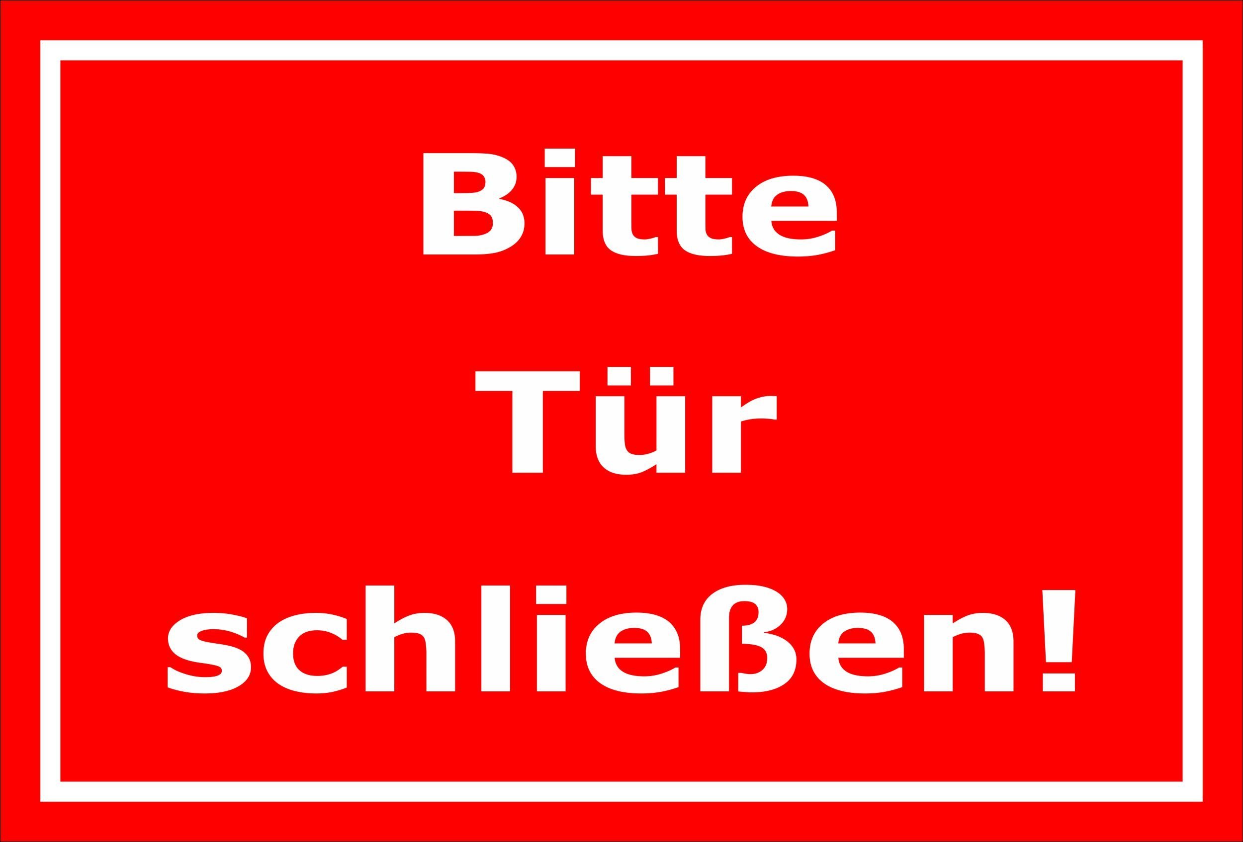 Sign Please Close Door/15 x 20 cm, 20 cm and 30 cm – Boring Sticker Hard Foam Aluminium Composite – S00143D