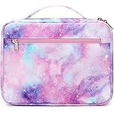 Octsky Kids Bible Covers Case for Girls, Bible Book Carry Bags for Women with Handle Pockets (Purple-Galaxy)