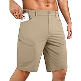 Stlight Men's Hiking Cargo Shorts 8"/10" Quick Dry Lightweight Casual Shorts for Athletic Fishing Golf with Zipper Pockets