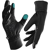 FURTALK Lightweight Gloves for Men Women Cool Weather Anti-Slip Running Cycling Driving Warm Fleece Lined