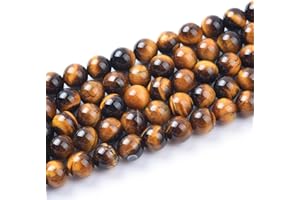 LIFAVOVY 8mm Natural Yellow Tiger Eye Beads Round Gemstone Loose Beads for Jewelry Making (46-48pcs/strand)