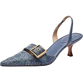 Coach Women's Margot Loved Denim Slingback Heels | Dress Shoes