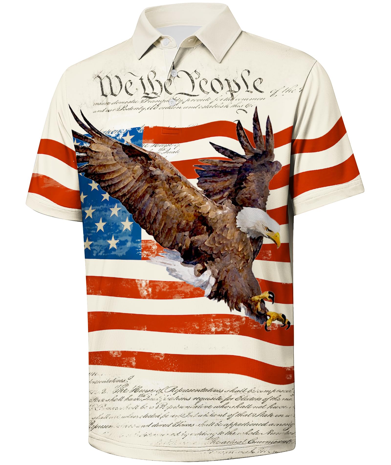 American Flag Polo Shirts American Eagle Shirts for Men Golf Short