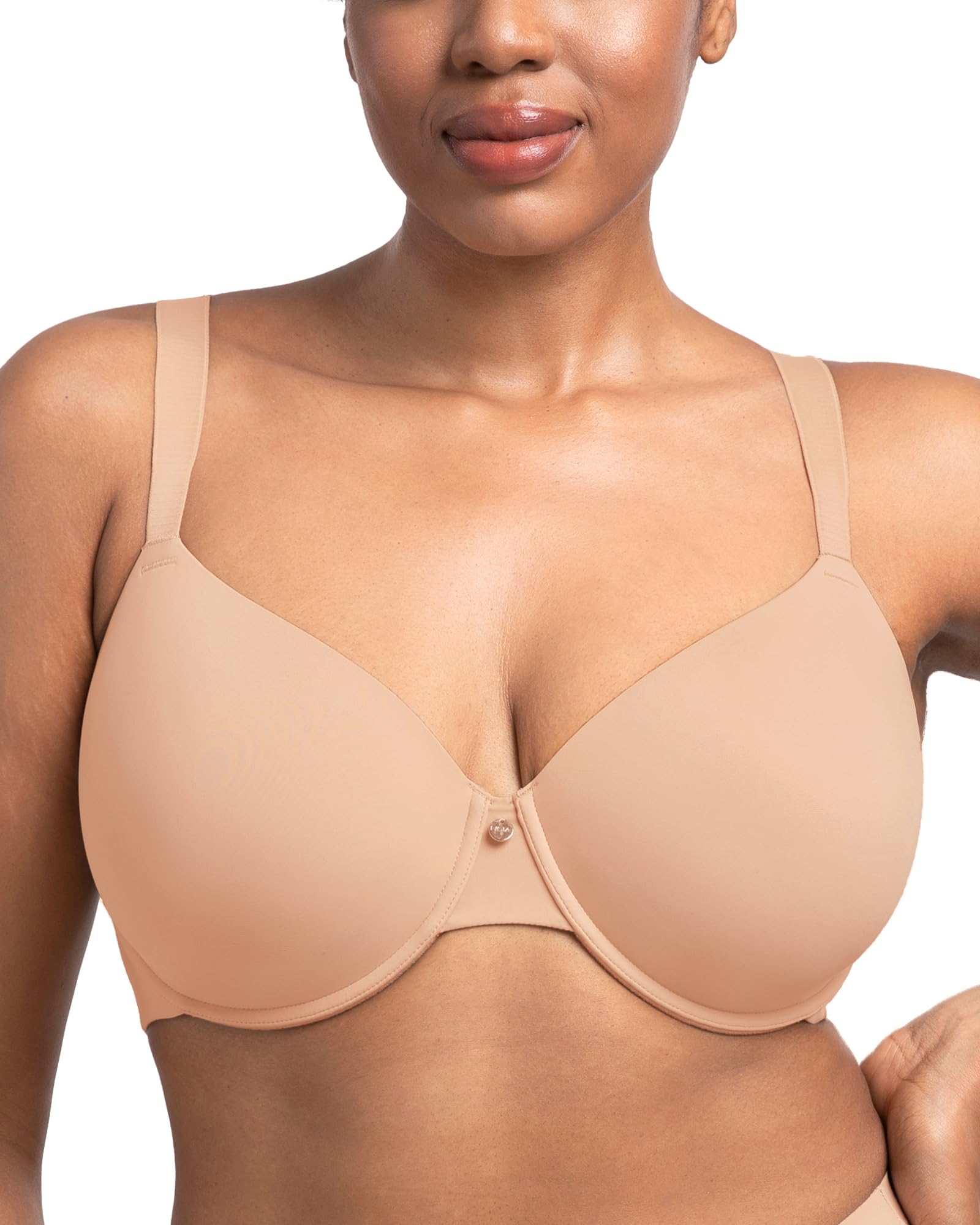 Photo 1 of HSIA Tshirt Bras for Women Full Coverage Underwire Lightly Lined Plus Size Minimizer Bra for Big Busted Light Beige 40DD