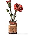 ROBOTIME 3D Puzzles Wooden Artifical Flower Red Carnation DIY Model Building Kit to Build for Adults Bouquet Botanical Collection Craft Brain Teaser Puzzle Creative Gift Home Decor