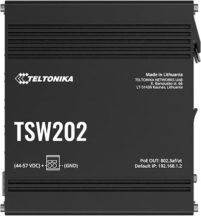 Teltonika TSW202 Managed PoE+ Switch 8GbE 2SFP PROFINET DIN Rail