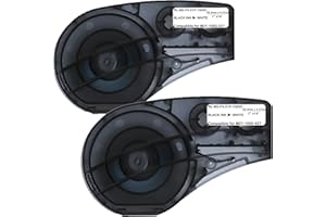 PELAOCA Compatible Label Tape Replacememt for M21-1000-427-Work with BMP21-PLUS/LAB M210 and M211 Black on White 1" Self Lami