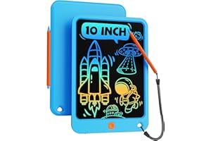 bravokids LCD Writing Tablet 10 Inch, Toys for 3-10 Year Old Girl Boy, Colorful Doodle Board Drawing Pad for Kids, Learning Educational Gift for Toddler Age 3 4 5 6 7 8 9 10 Year Old (Blue+Orange)