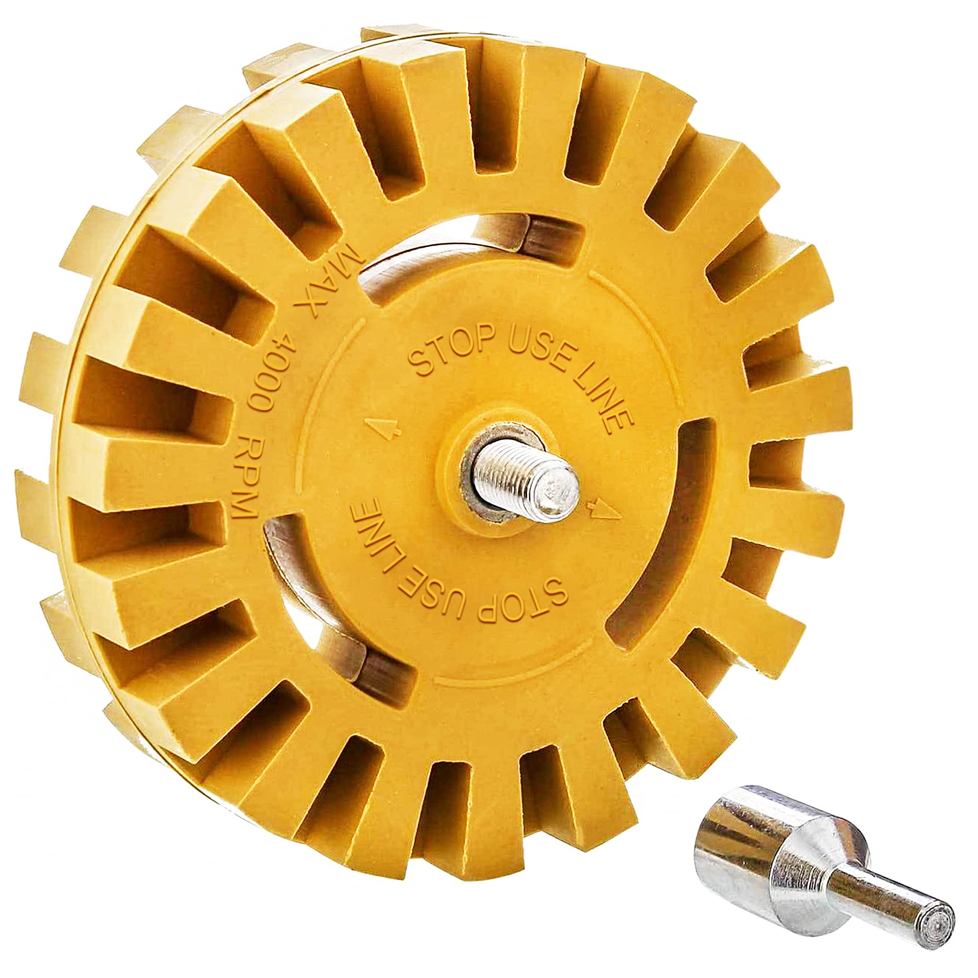 CANOPUS Professional Extra Thick 25mm Decal Removal Eraser Wheel 10cm Dia Toffee Wheel Rubber Eraser with Power Drill Adapter Removing Pinstripes Stickers Labels Adhesives, Decals from Cars RVs Boats