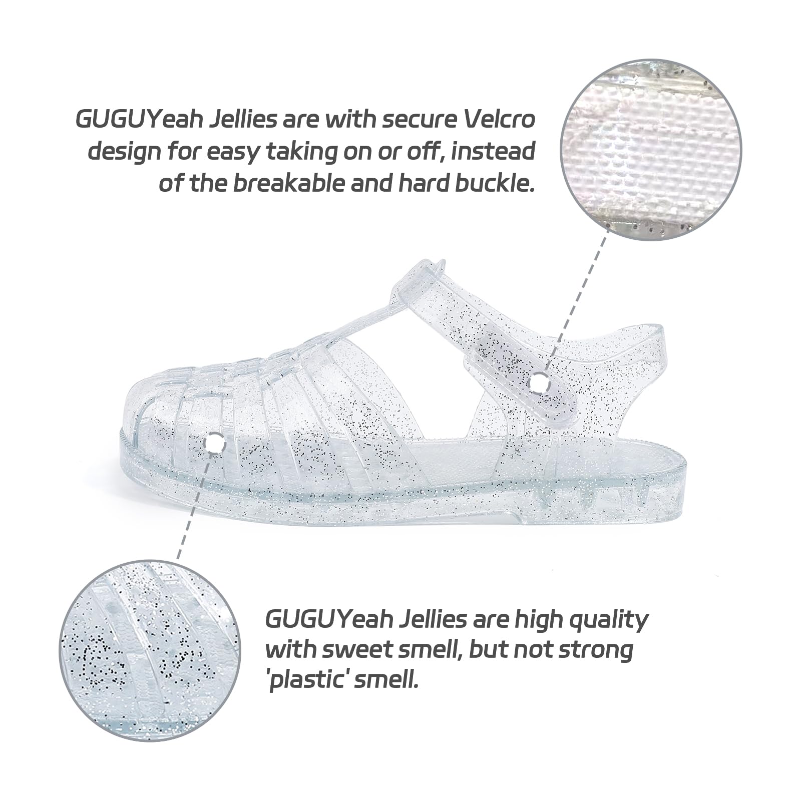 GUGUYeah Jelly Sandals for Girls,Closed Toe Princess Costume Summer Dress Shoes Fisherman Gladiator Water Beach Flat Sandals for Toddler/Little Kid/Big Kid