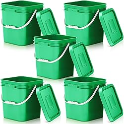Mumufy 5 Pcs 3.5 Gallon Square Food Grade Bucket