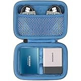 Hard Travel Case for Samsung T3 T5 Portable 250GB 500GB 1TB 2TB SSD USB 3.0 External Solid State Drives by co2CREA (2-in-1 Ca
