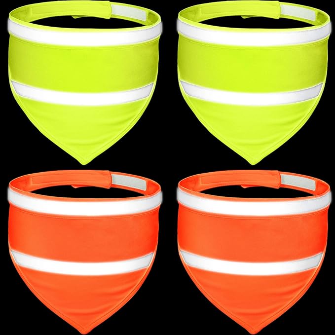 4 Pieces Reflective Dog Bandanas Large Dogs Pet Safety