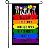 Rainbow Garden Flag Equal Rights for Others Does Not Mean Fewer Rights For You Gay Transgender Bisexual Equality Flag 12x18 Inch Double Sided Pride Parade Yard Lawn Outdoor Decor No Flagstand