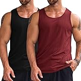 Runcati Men's Ribbed Tank Tops 2 Pack Knit