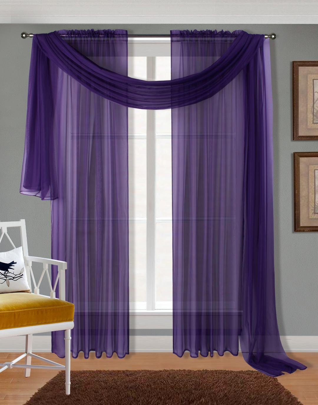 Best purple and chocolate brown kitchen curtains
