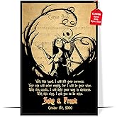 GIFAMI Personalized Nightmare Before Corpse Bride Skellington Couple Wall Art Gothic Decorations Unique Gifts