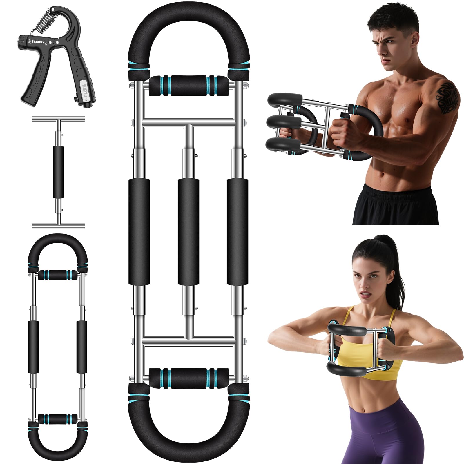 Photo 1 of Laapee Twister Arm Trainer 9-Level Adjustable (20-270lbs) with Adjustment Tool & Mechanical Counting Grip - Chest Trainer for Men Women, Home Gym Arm Exerciser to Build Biceps, Chest & Grip Strength