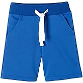 Mud Kingdom Boys Drawstring Terry Sweat Shorts with Pockets Casual Pull On Shorts