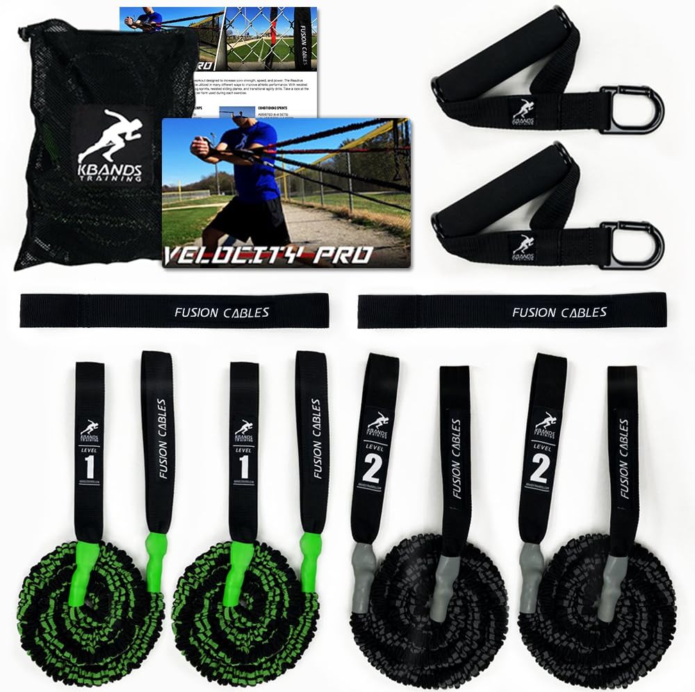 Kbands Fusion Cables Velocity Trainer (Baseball - Softball Resistance Arm Bands for Strength and Velocity)