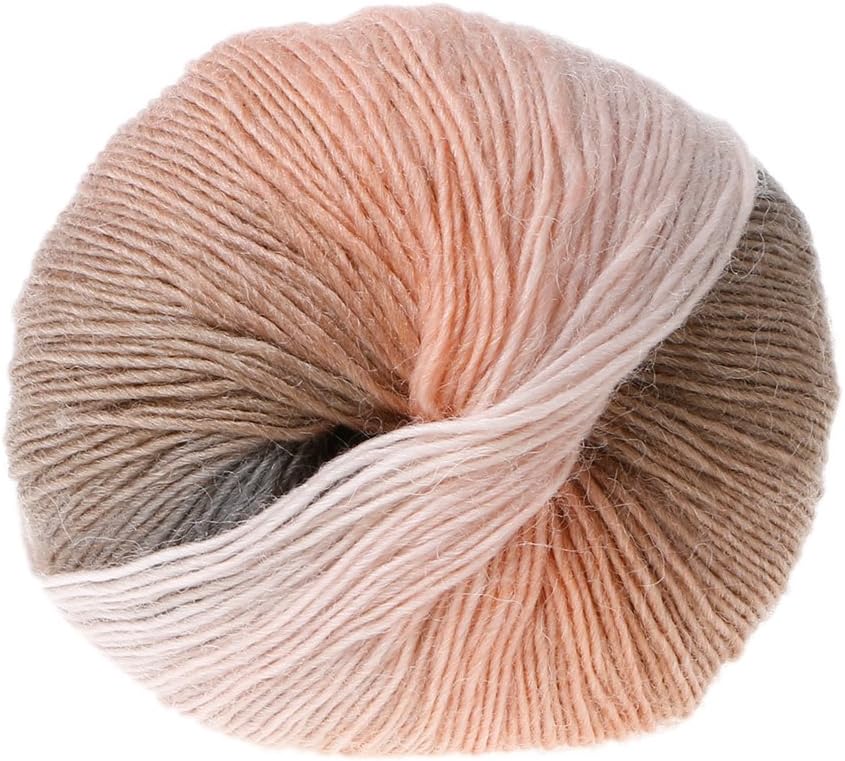 1Ball 50g Hand-woven Rainbow Colorful Crochet Cashmere Wool Blend Yarn Knitting