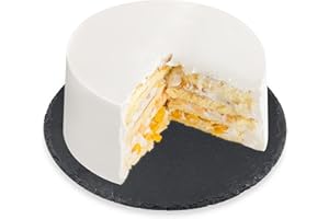 Navaris Slate Lazy Susan Serving Platter - 30cm Rotating Turntable Tray Board for Cheese Dessert Dishes Cake Snack Platters T