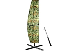 WRAKUS Patio Umbrella Cover Outdoor Waterproof, Simply Shade Outside Furniture Offset Cantilever Large Market Parasol Cover with Zipper Rod 420D Heavy Duty Oxford for 9 10 11ft Windproof Snowproof Green Tree