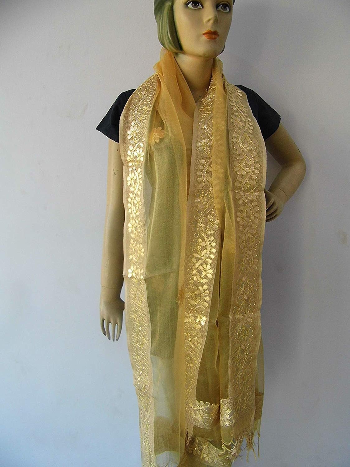 fashion house beautiful women's cotton chanderi dupatta with gota patti work