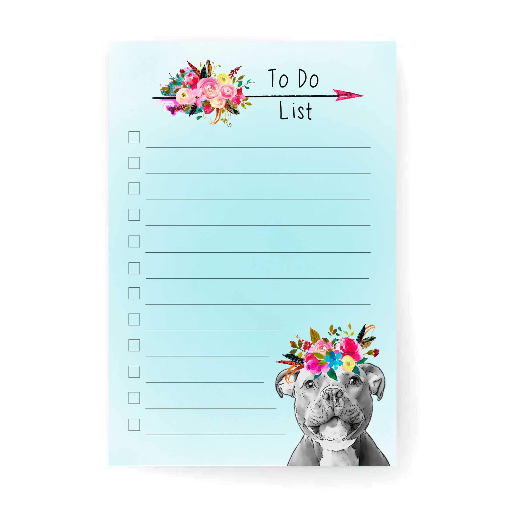 Staffordshire Bull Terrier A6 To Do Notepad - Staffie Lover Gift - Staffy Gift