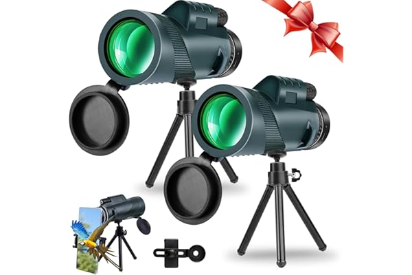 80x100 High-Power Binoculars Two-Piece Set with Phone Mount and Tripod, Featuring BAK4 Prisms and FMC-Coated Lenses Ideal for Hunting,Stargazing,Birdwatching,Wildlife Observation, Camping, and Hiking
