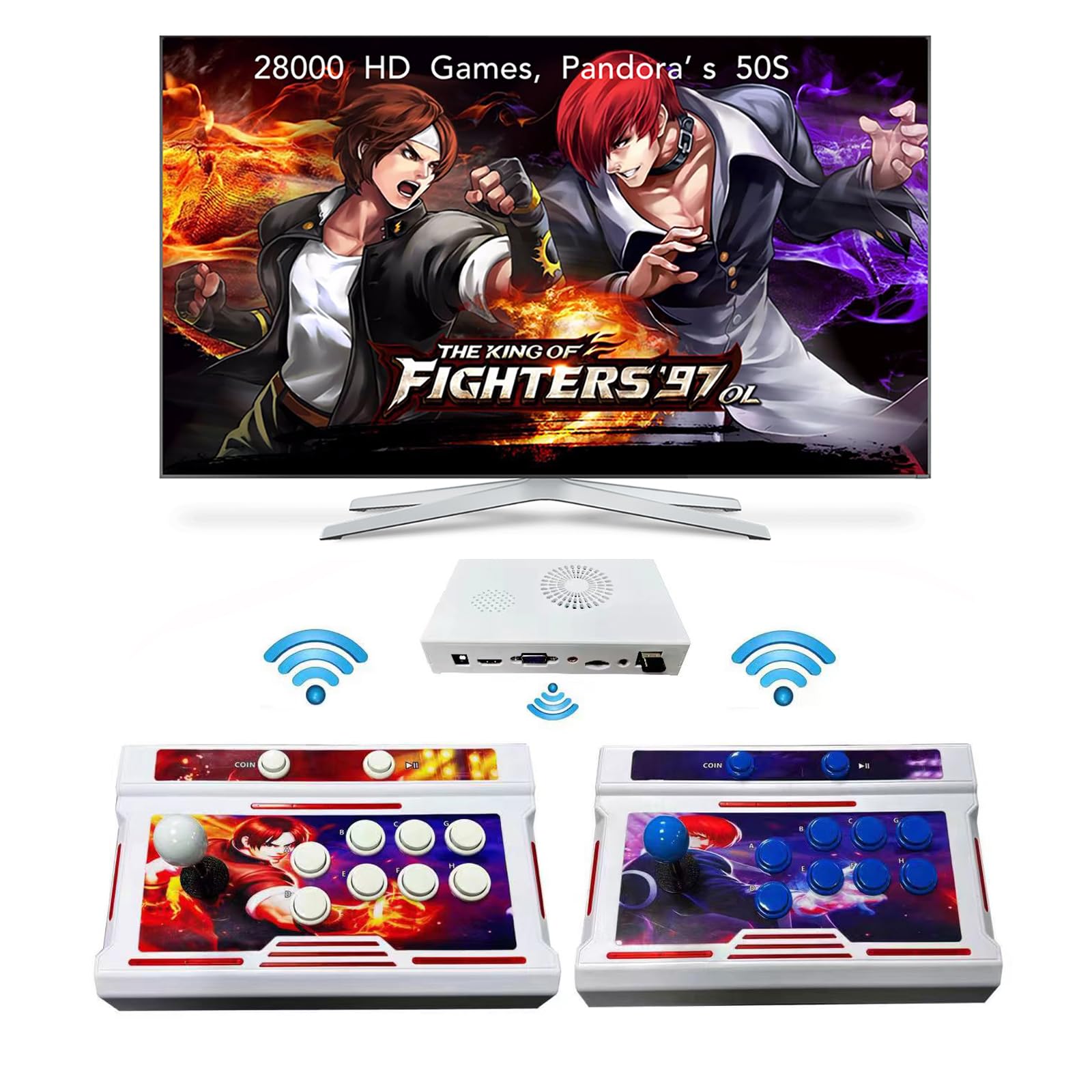 Photo 1 of **SEE NOTES** FVBADE[28000 Gamesin 1 50sPandora Box Arcade Game Console Bluetooth Function Compatible PC & Projector & TV,3D Games 4 Players Category Favorite List Save/Search/Hide/Pause/Delete Games