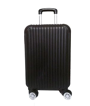 Di Grazia Black Colour Men Women Children Tourist Trolley Luggage Rolling Bag Suitcase with 4 Wheels (24 inch) and Funny Stickers for Decoration