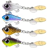 TRUSCEND Swim or Jig Fishing Spinner Baits for Freshwater and Saltwater, Rooster Tail Fishing Lures for Trout Bass Walleye Crappie Salmon Pike, Blade Bait with Copper Blade