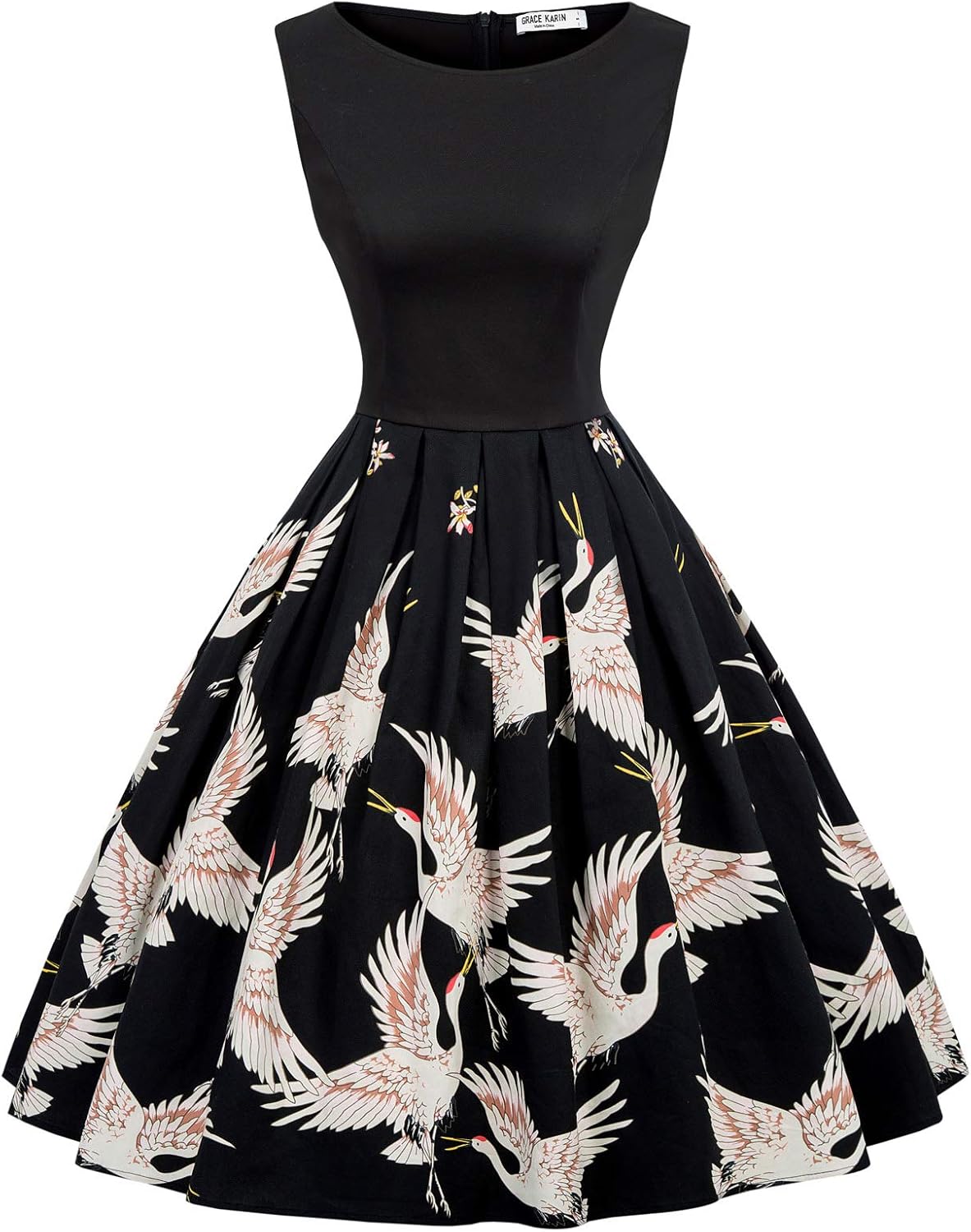 GRACE KARIN 1950s Vintage ALine Swing High Tea Party Dress Summer