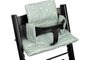 Ukje Cushion Compatible w/Stokke Tripp Trapp - Soft Seat Cushion for Infants, Babies & Toddlers, High Chair Accessories, Easy to Install, ‎Polyester, ‎16.5 x 11 x 2 inches (groen Gans)