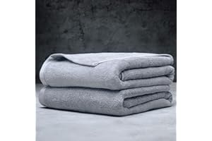 LUXOME Spa Collection 2-Piece Bath Sheet Set | Oversized Design | 50% More Coverage | Highly Absorbent | Mist (Light Grey)